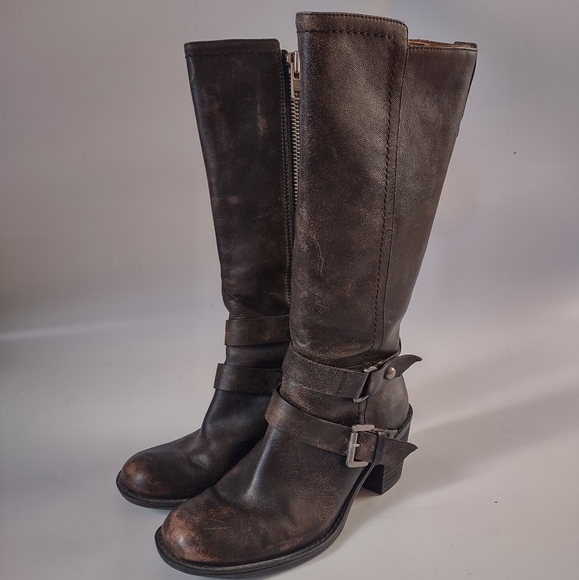 Sold on M Vintage 9 west tall dark brown boots 6.5 - Picture 2 of 9